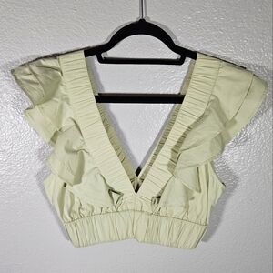 Abercrombie & Fitch Drama Collar Ruffle Poplin Size S